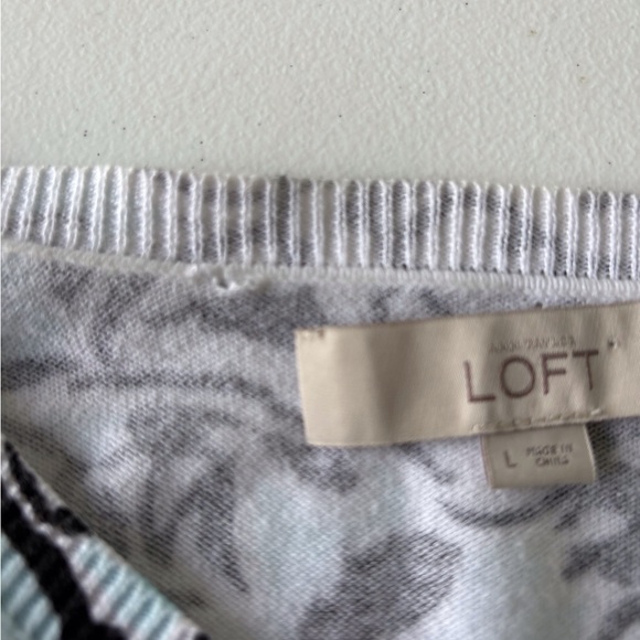 Loft Cotton Floral Size L Button Up Cardigan Office School Teach Career - Picture 12 of 13